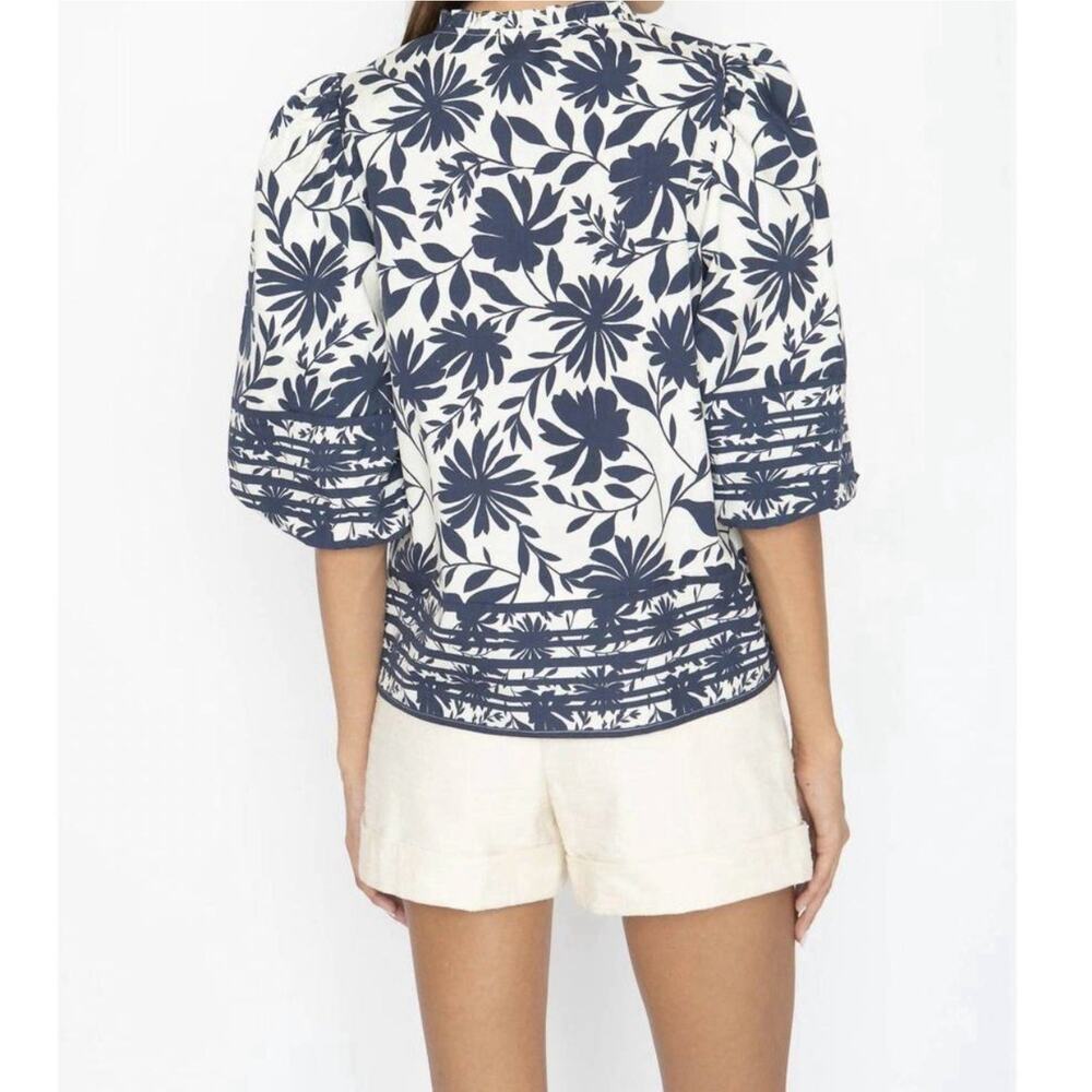 Caballero Celeste Top Palm Springs Blue Floral XS NWT - Picture 2 of 9